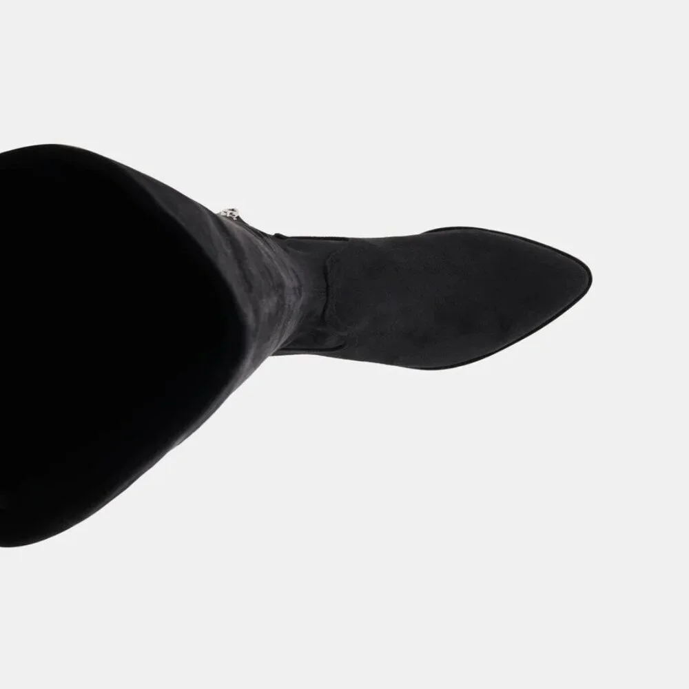 BNIB Dolce Vita Alsie Over-the-Knee Flat Boot in Black Stella Suede